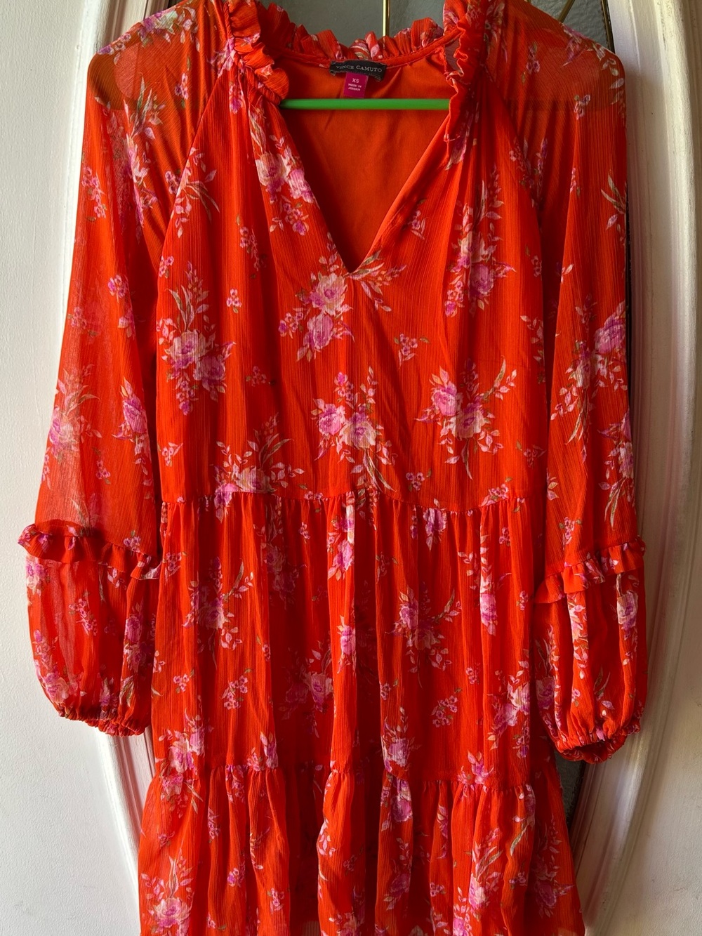 Vince Camuto Red Floral Midi Dress